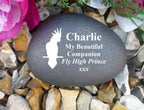 Pet Bird Memorial - Personalized Pebble (Stone Effect) - Weatherproof - Various Designs