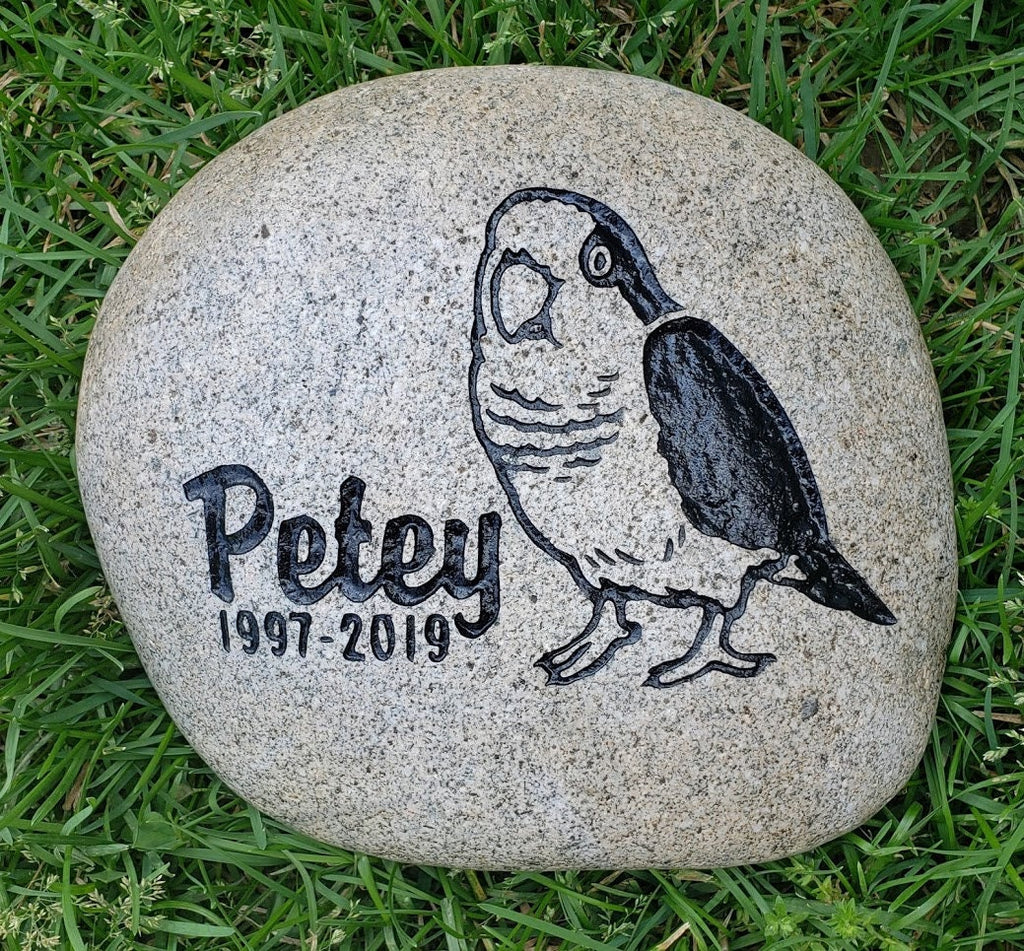 EXOTIC BIRDS Parrots, Cockatoo & more Breeds of Birds stones between 9”/10” or 7”/8" Memorial. Personalized Name Engraved Option to add Date