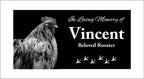 12x6 chicken Tombstone, chicken, roster, parrot, duck, bird memorial with your pet picture, graver marker, pet stone, dog headstone