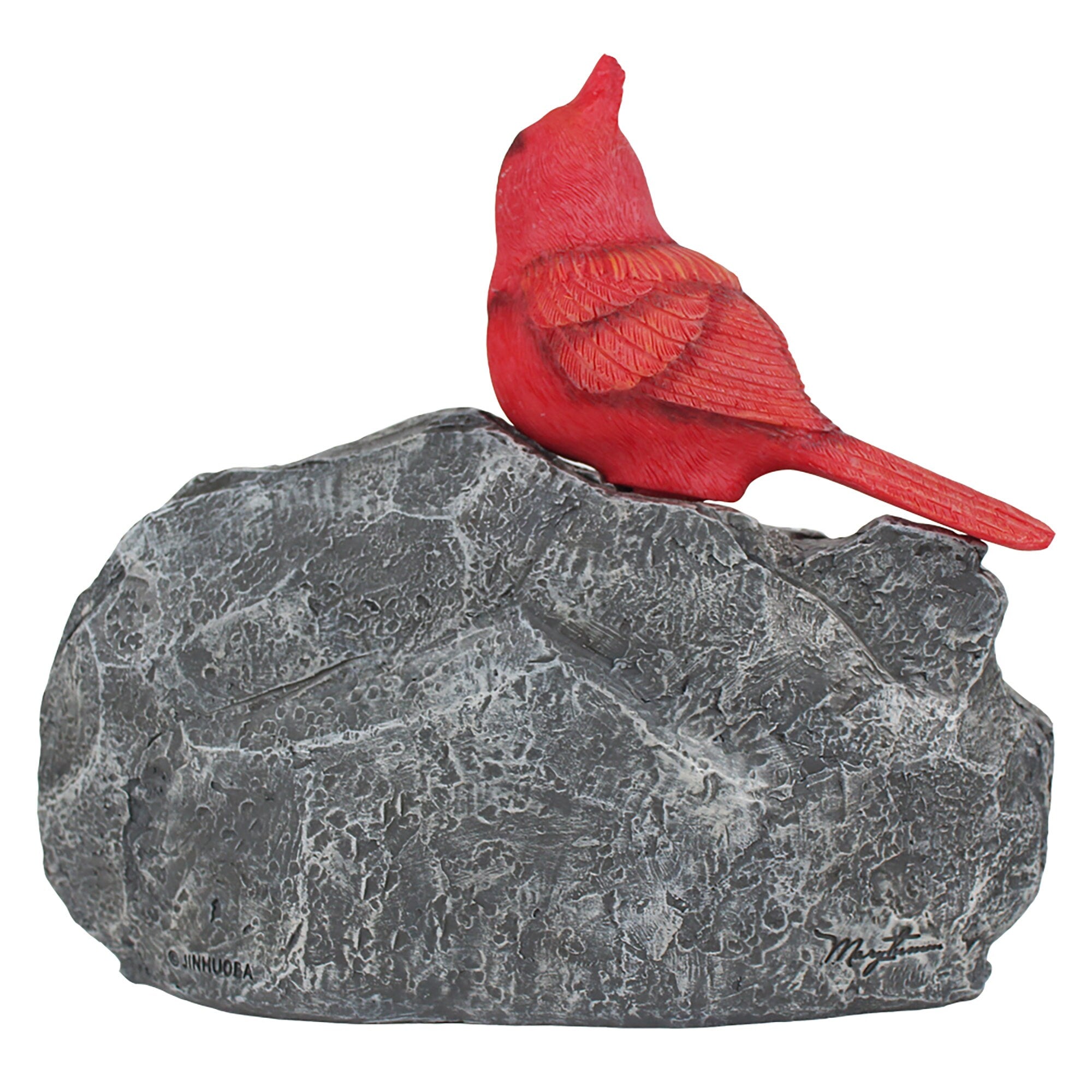 Customized Pet Memorial Stones Grave Markers with Mini Red Cardinal Bird Ornament On Stone for Outdoor Backyard Patio Or Lawn,Pet Loss Gift