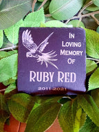 Parrot Memorial, Laser Engraved Slate Personalised Exotic Pets Design , 10cm/10cm