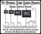 Parrot Memorial Stone Sign with Shepherd's hook Garden Marker Personalized Curved Writing Laser Engraved SLATE Gravestone with Stand.