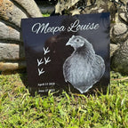 12x6 chicken Tombstone, chicken, roster, parrot, duck, bird memorial with your pet picture, graver marker, pet stone, dog headstone