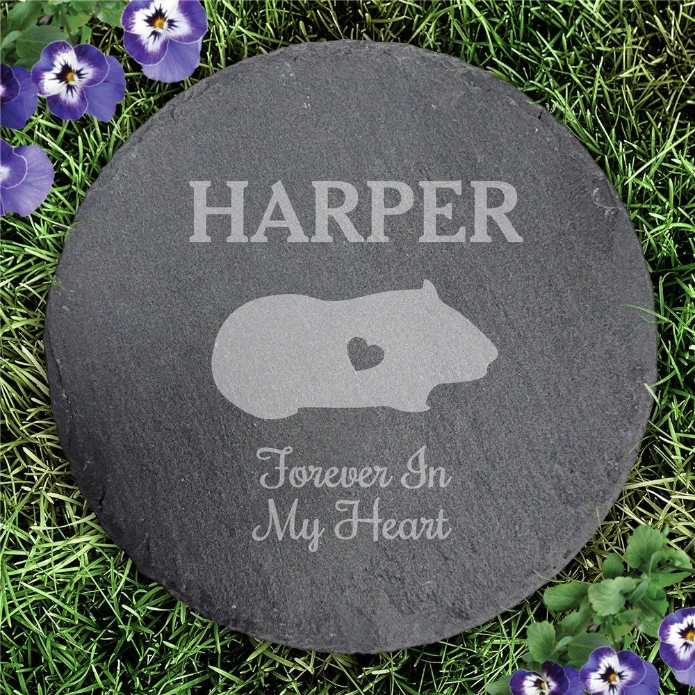 Engraved Pet Memorial Round Garden Stone, Rabbit Memorial, Cat Memorial, Lizard Memorial, Custom Grave Marker, Loss Of Pet, Dog Memorial