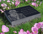 Custom Photo Laser Engraved Granite Headstone