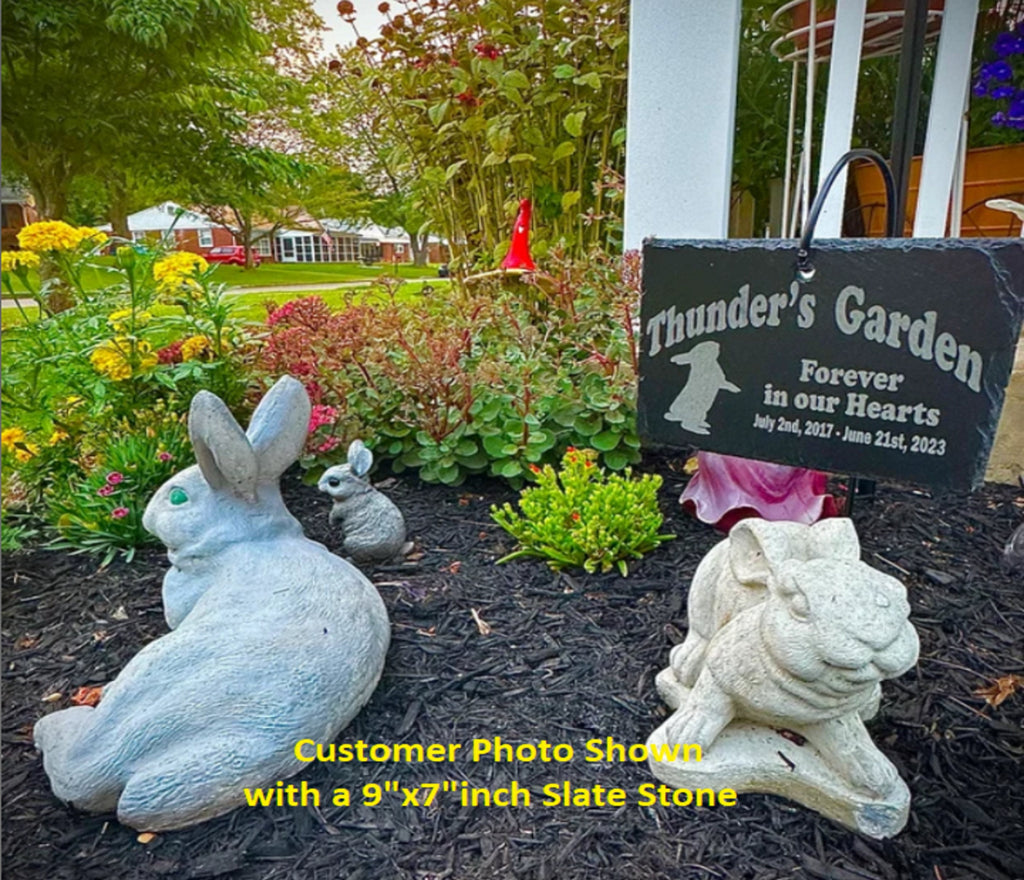 Parrot Memorial Stone Sign Quality Slate with Shepherd's hook Garden Marker Personalized Laser Engraved SLATE Gravestone with Stand