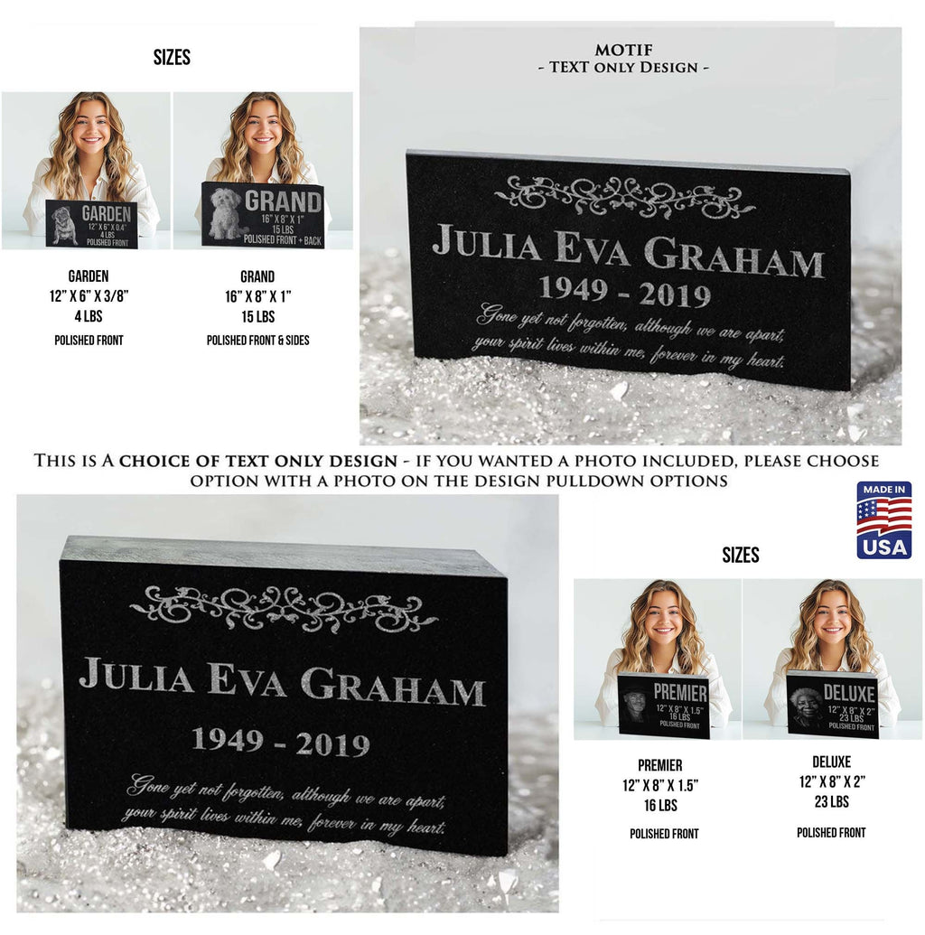 Custom Photo Laser Engraved Granite Headstone