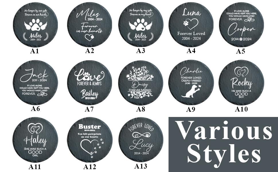 Engraved Pet Memorial Stone Slate for Garden Dog Loss Personalized Gift Durable Weatherproof High-Quality Thoughtful Grave With Name Cat