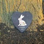 Bunny Passing Away Gift, Heart Rock Memorial Personalized Rabbit Memorial Stone SD-35A
