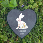 Bunny Passing Away Gift, Heart Rock Memorial Personalized Rabbit Memorial Stone SD-35A