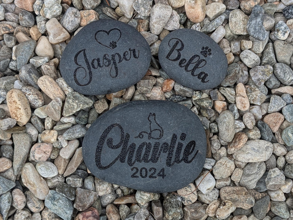 Pet Memorial Stone / River Rock Memorial / Pet Loss Gift / Pet Lover / Personalized Pet Memorial / Custom Gift / Rainbow Bridge