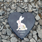 Bunny Passing Away Gift, Heart Rock Memorial Personalized Rabbit Memorial Stone SD-35A