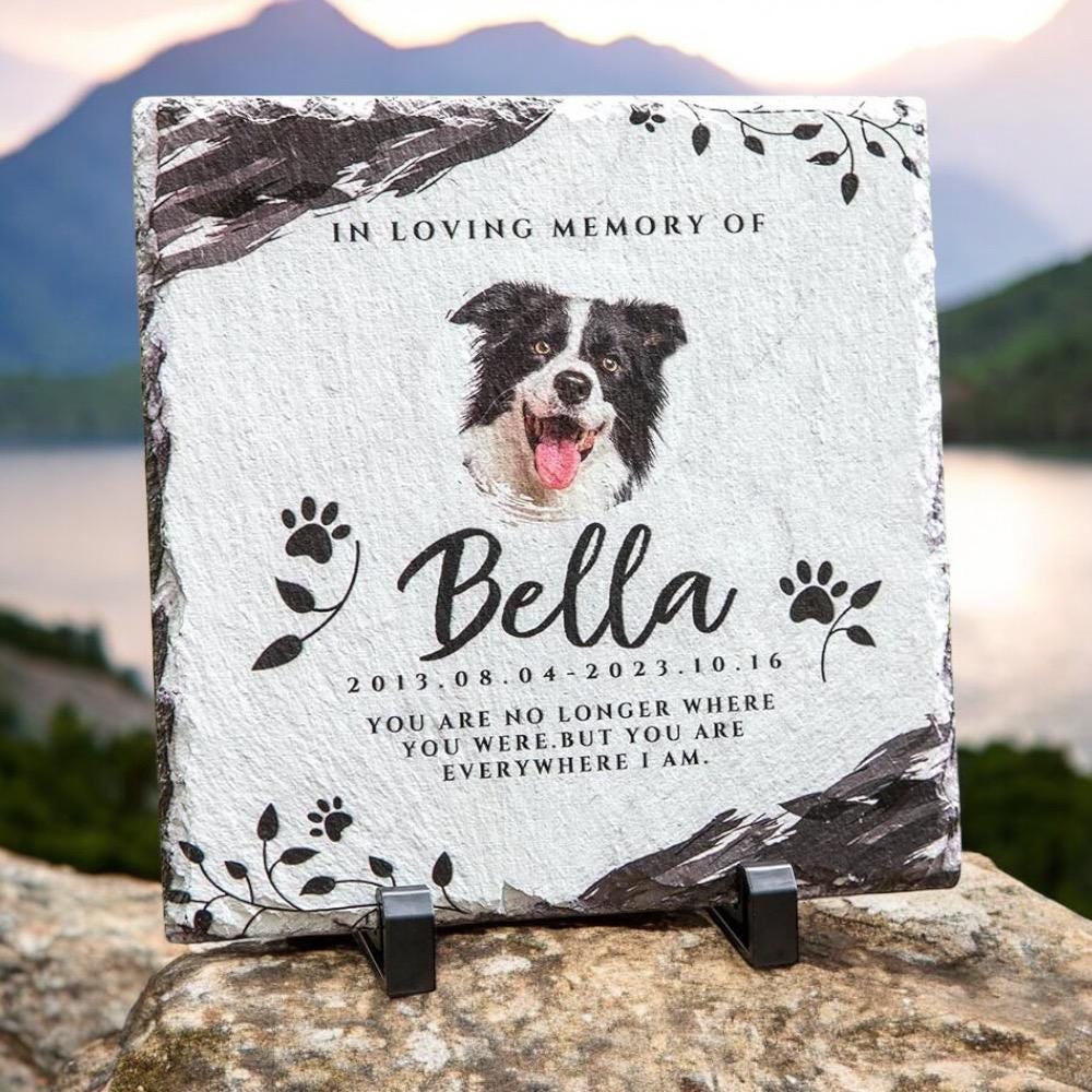 Personalized Granite Dog Cat Memorial Headstone