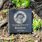 Small Personalized Conure Bird Memorial Stone – Engraved Slate Grave Marker for Pet Parrot