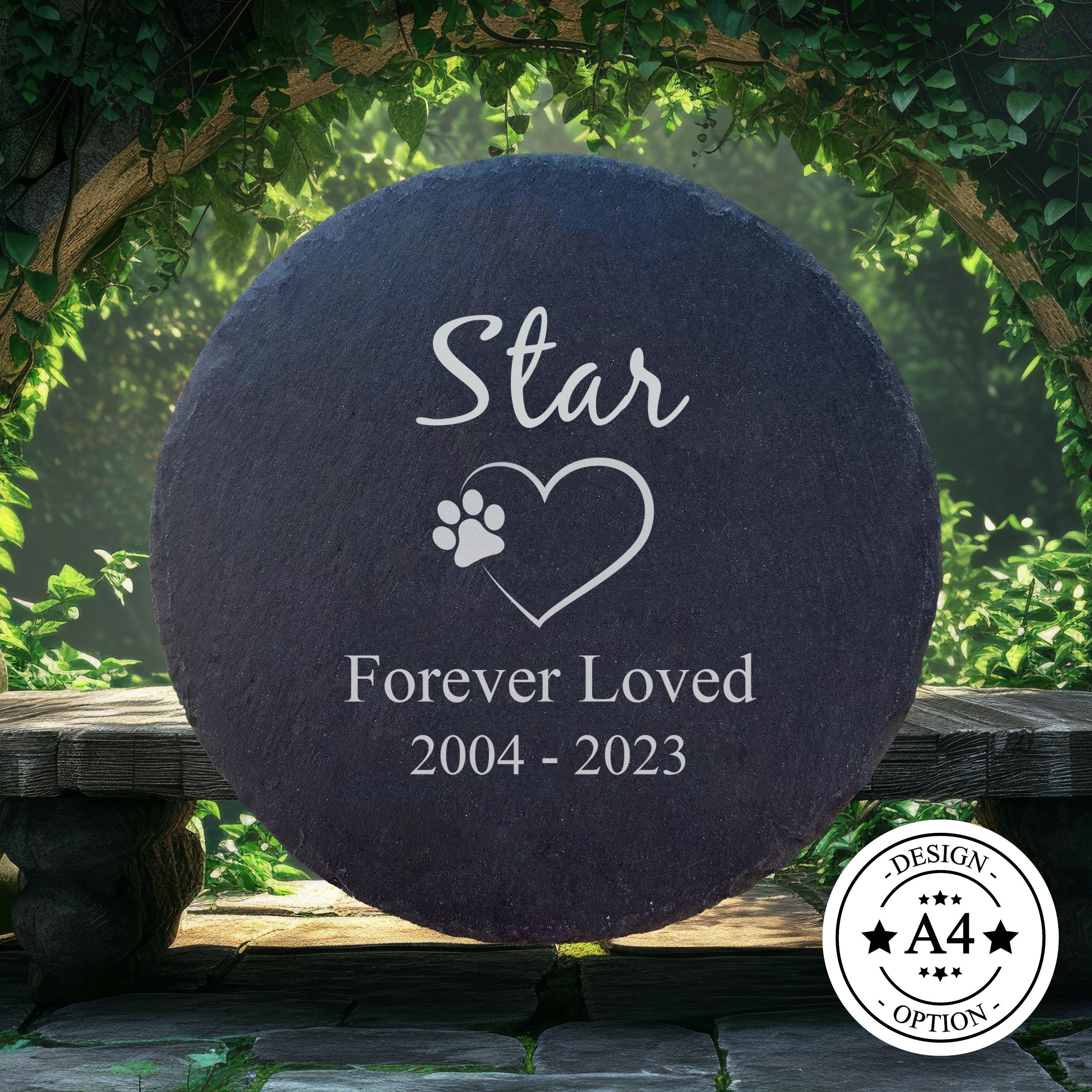Engraved Pet Memorial Stone Slate for Garden Dog Loss Personalized Gift Durable Weatherproof High-Quality Thoughtful Grave With Name Cat