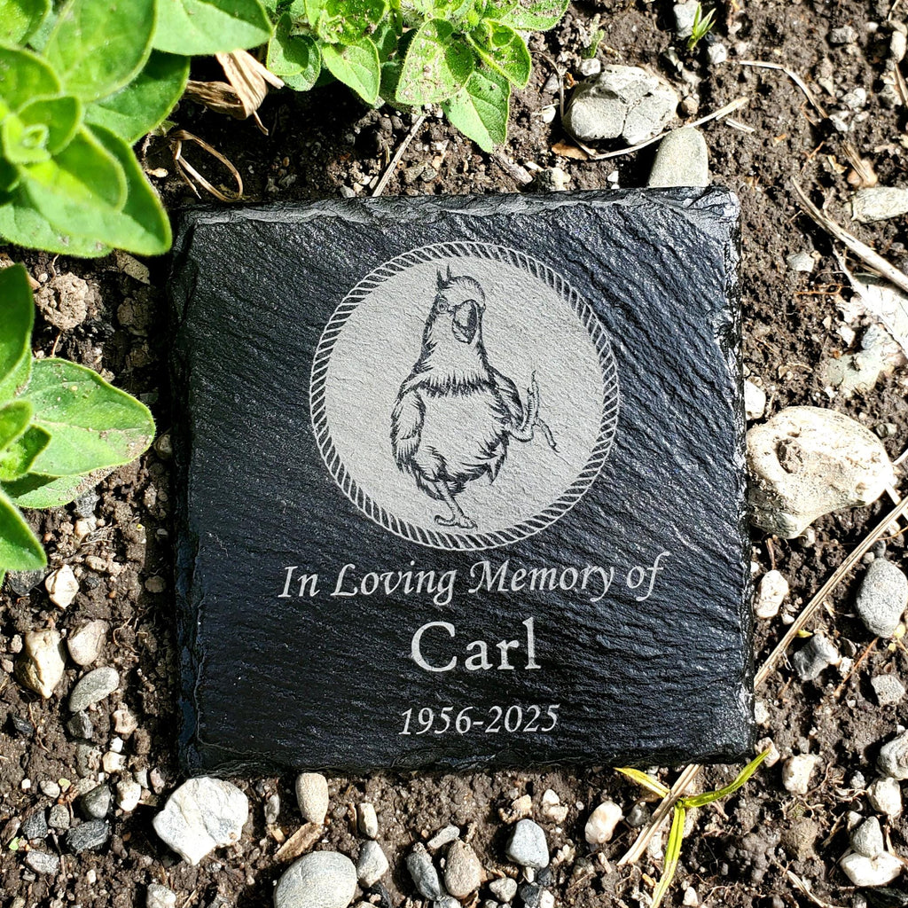 Small Personalized Cockatoo Bird Memorial Stone – Engraved Slate Grave Marker for Pet Parrot