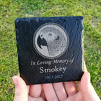Small Personalized African Gray Bird Memorial Stone – Engraved Slate Grave Marker for Pet Parrot
