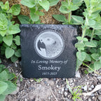 Small Personalized African Gray Bird Memorial Stone – Engraved Slate Grave Marker for Pet Parrot