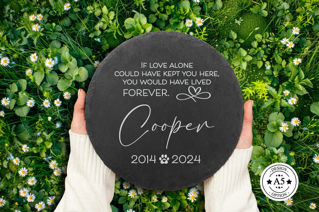 Engraved Pet Memorial Stone Slate for Garden Dog Loss Personalized Gift Durable Weatherproof High-Quality Thoughtful Grave With Name Cat