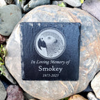 Small Personalized African Gray Bird Memorial Stone – Engraved Slate Grave Marker for Pet Parrot