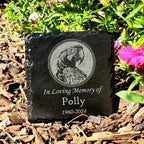 Small Personalized Macaw Bird Memorial Stone – Engraved Slate Grave Marker for Pet Parrot