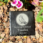 Small Personalized Parakeet Bird Memorial Stone – Engraved Slate Grave Marker for Pet Budgerigar Budgie