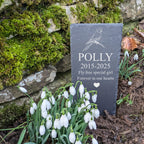 Personalised Parrot Parakeet Slate Memorial Plaque, pet memorial, grave marker, pet headstone, engraved plaque, engraved pet memorial