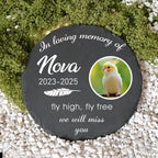 Personalized Parrot Memorial Stone, Custom Bird Grave Marker with Photo, Parrot Loss Gift, Outdoor Pet Headstone,Garden Slate for Bird Lover